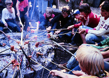 Grillen am Lagerfeuer